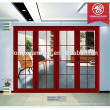 Dernières conceptions panneau de portes pliante en aluminium intérieur pour vente